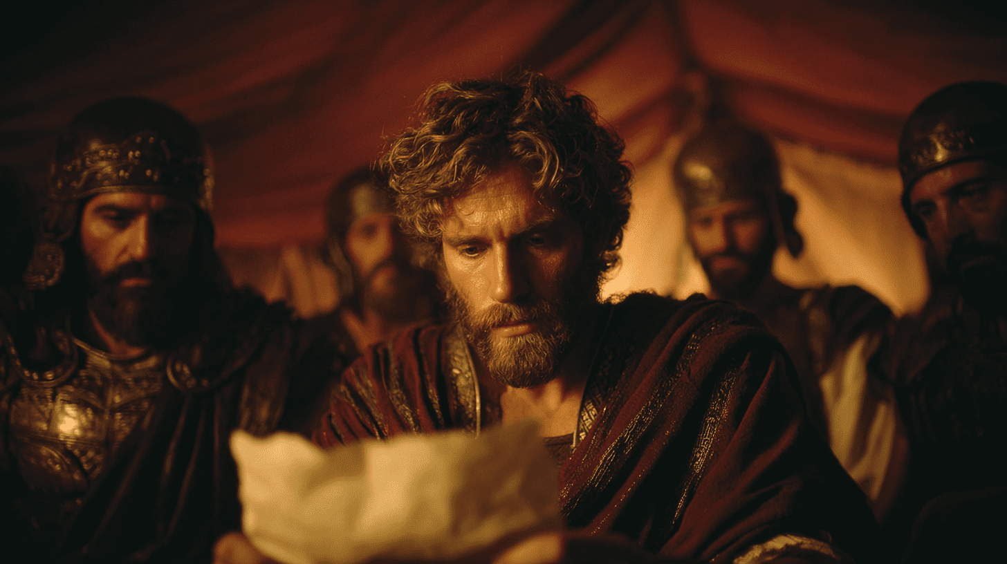 Alejandro Magno declarando su dominio sobre Persia